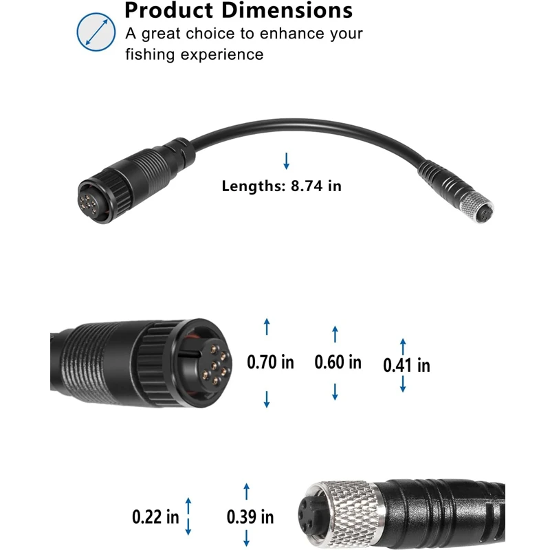 Replacement for Garmin 1852061 MKR-US2-1 Universal Sonar 2 Adaptor Cable 6-Pin/4-Pin Compatible with Garmin GPSMAP -8-Inch