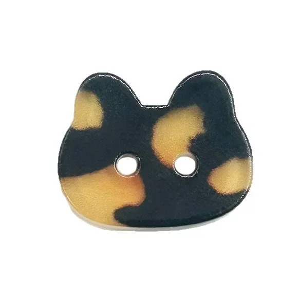 20 Stück niedliche Katzenknöpfe mit zwei Augen, 12 mm, bunte Cartoon-Katzen-Harzknöpfe, DIY-Knöpfe für Kinderkleidung, Hüte, Socken, für kreative Anwendungen – Detail 1