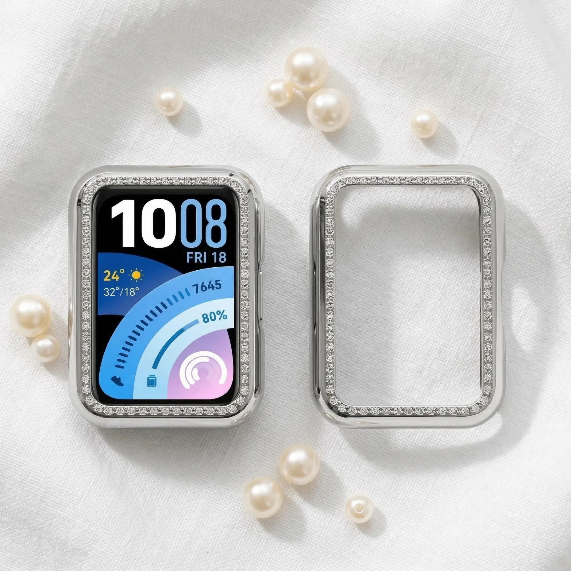 Diamond Case For Huawei Band 11 Pro Watch Hollow Bumper Frame Shell All-Around Hard Screen Cover for Huawei Band 11 Watchcase
