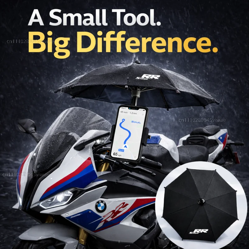 For BMW S1000 RR Motorcycle Phone Umbrella Holder Waterproof Sunshade Anti Glare Rainproof Handlebar GPS Mount