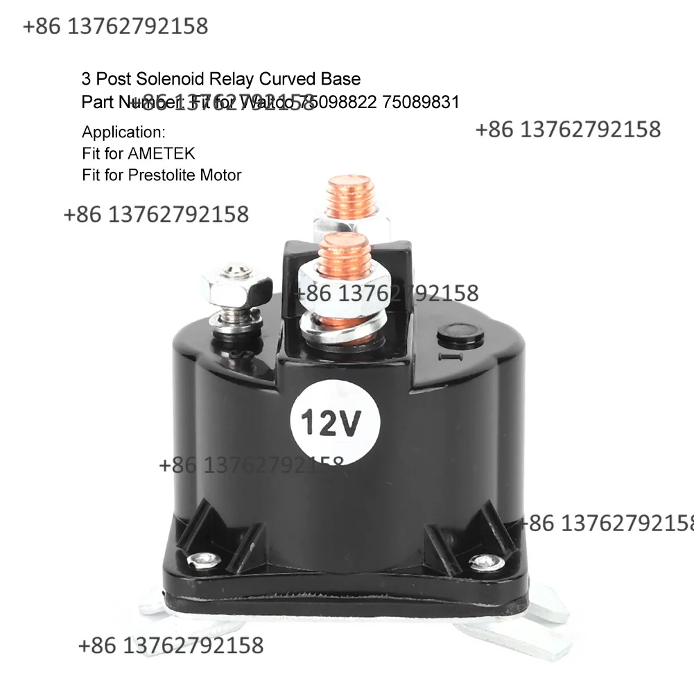 3-Post Curved Base Solenoid Relay OE 75098822 75089831 Replacement Solenoid For Waltco Liftgate Prestolite Motor
