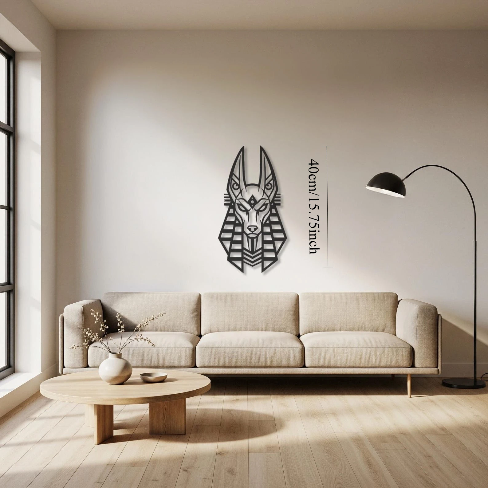 CIFBUY Iron Wall Art Geometric Anubis Metal Waterproof Sculpture For Home Hanging Decor Egyptian Mythology Gift
