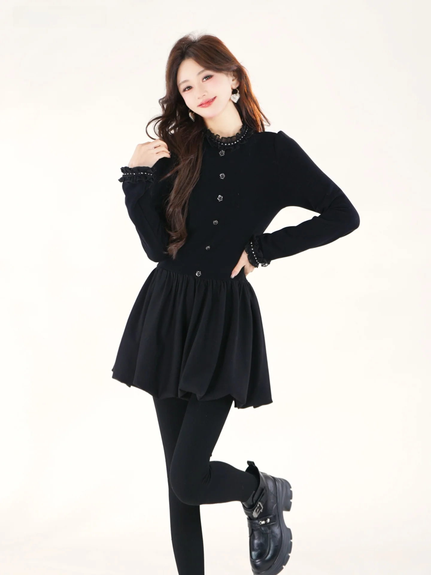 

Annelily Evening Rain Faion Casual Ele Dr Luxury Sle Long Sve Princ Ball Gown A-Line Skirt for Women