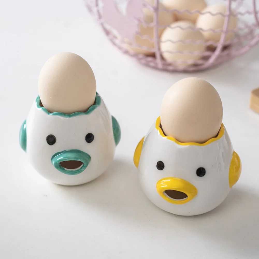 Egg White Separator Cute Chicken Ceramic Egg Yolk Protein Separator Egg Filter Kitchen Tools Baking Accessories Egg Holder