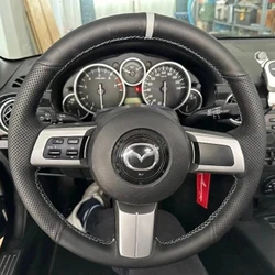 Custom Anti-Slip Microfiber Leather Car Steering Wheel Cover For Mazda MX-5 Miata 2009-2014 RX-8 2008-2013 CX7 2007-2009