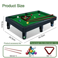 Pool Table Playset Top Game For Kids Adults Portable Interactive Stress Relief Indoor Family Game Toy Gift For The Family