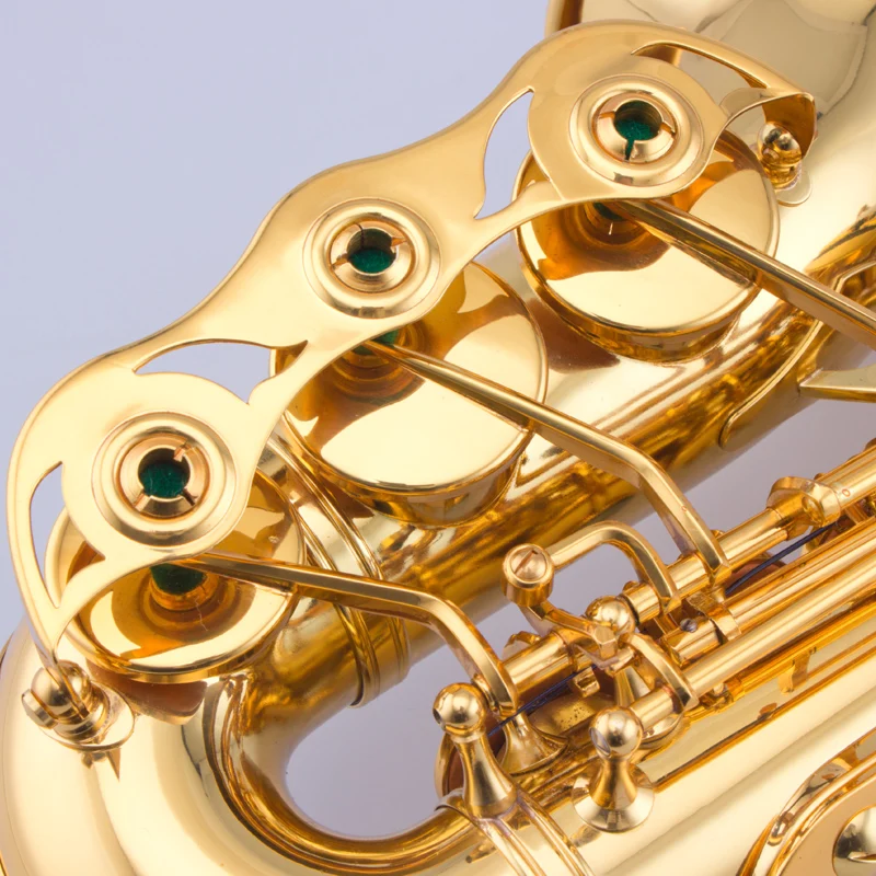 Curved Soprano Saxophone Taishan Professional Gold Lacquer Brass Easy Install for Beginner Training Student Band Stage Show