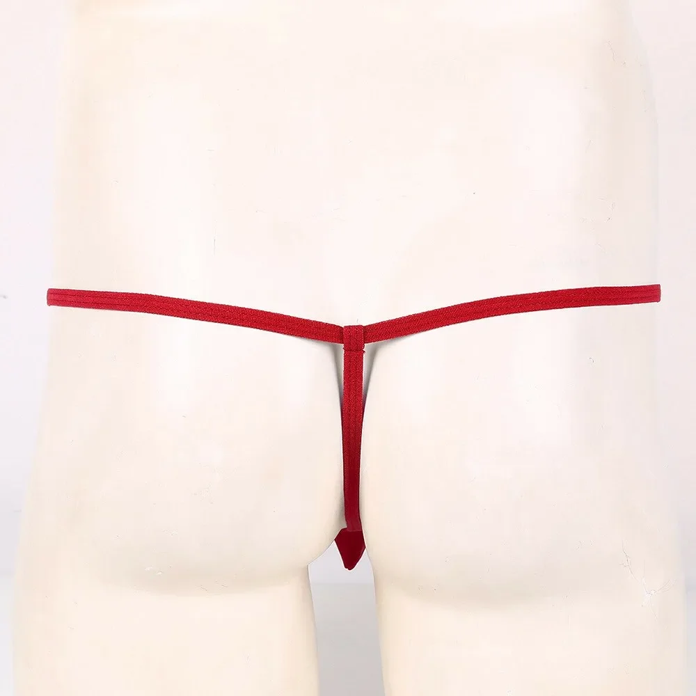 Full Hole Men G-String Thongs เซ็กซี่เปิดกางเกง Crotch T-Back ตลกชุดชั้นในสําหรับเกย์ Crotchless Underpants แหวน Cock กางเกง