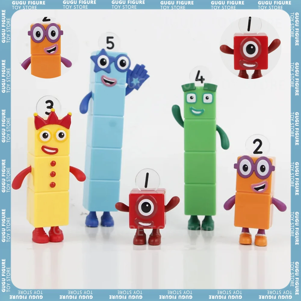 Numberblocks Action Figure PVC Number 5pcs/set Block Figurine Statue Collection Model Desk Decoration Cake For Christmas Gifts