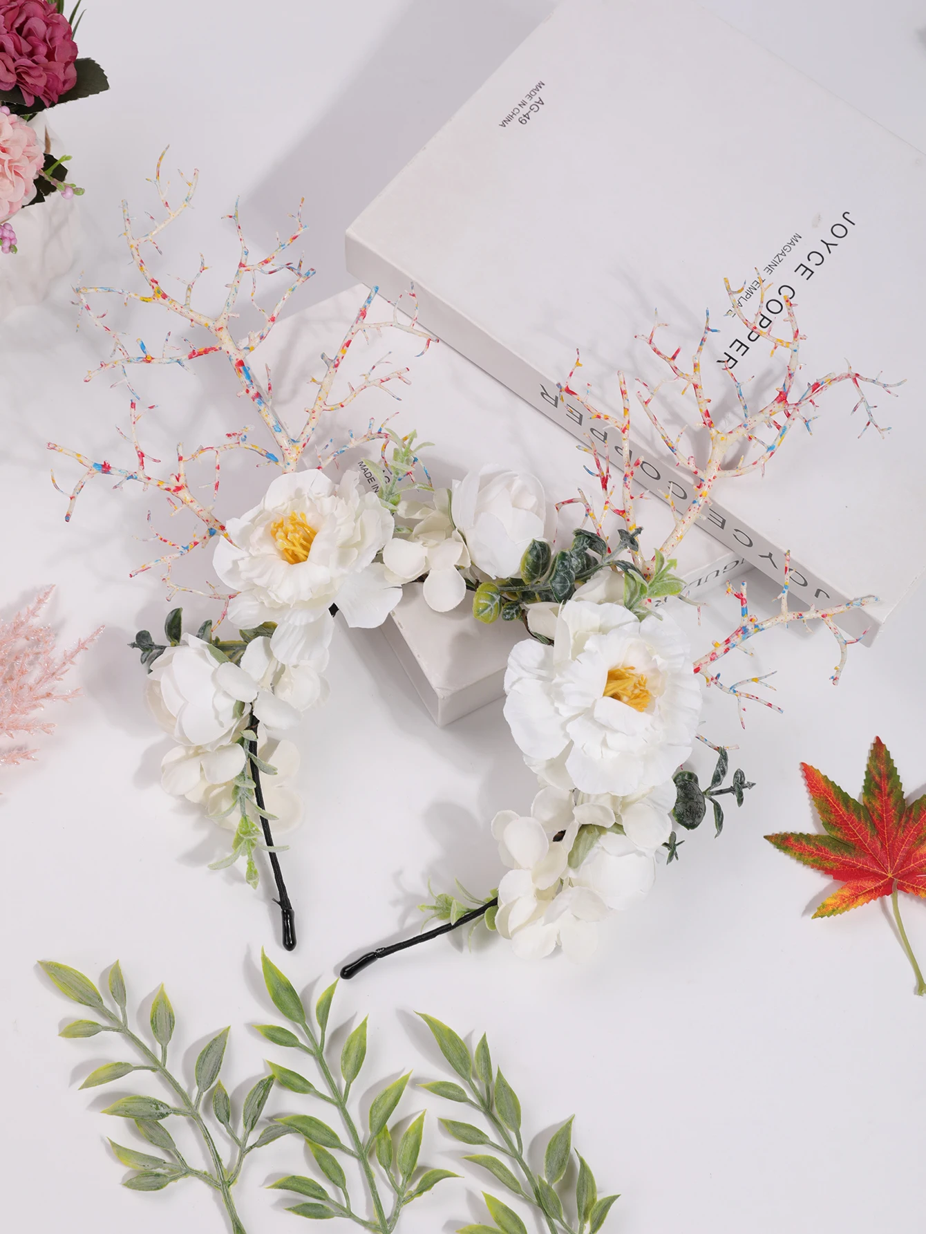 Floral Antler Fairy Headband 5