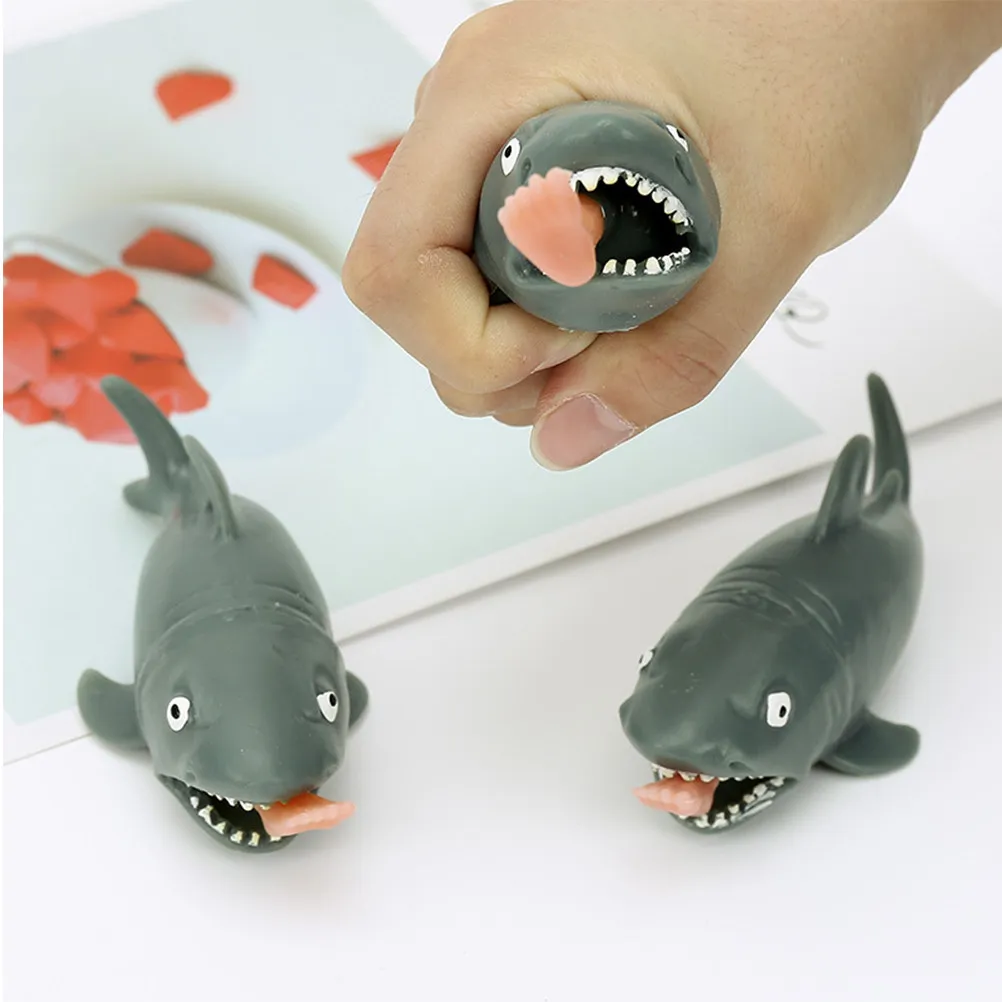 

3Pcs Man-Eating Shark Creative Novel Prank Set Cartoon Simulation Party Funny Prank Props for Kids Vent Ball Decompress Toys