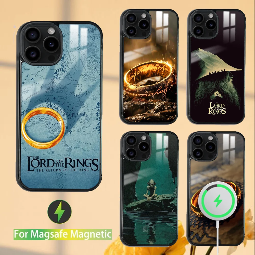 Movie The L-Lord R-Rings Phone Case For iPhone 16 15 14 13 12 11 PRO MAX PLUS Mini Magnetic wireless mirror phone case