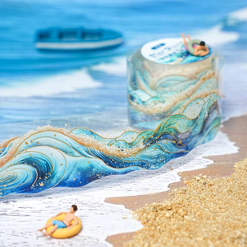 PET Hot Stamping Tape Wave Ripple Exquisite Hand Tent Landscape Tape Creative DIY Greeting Card Photo Frame Gift Decoration