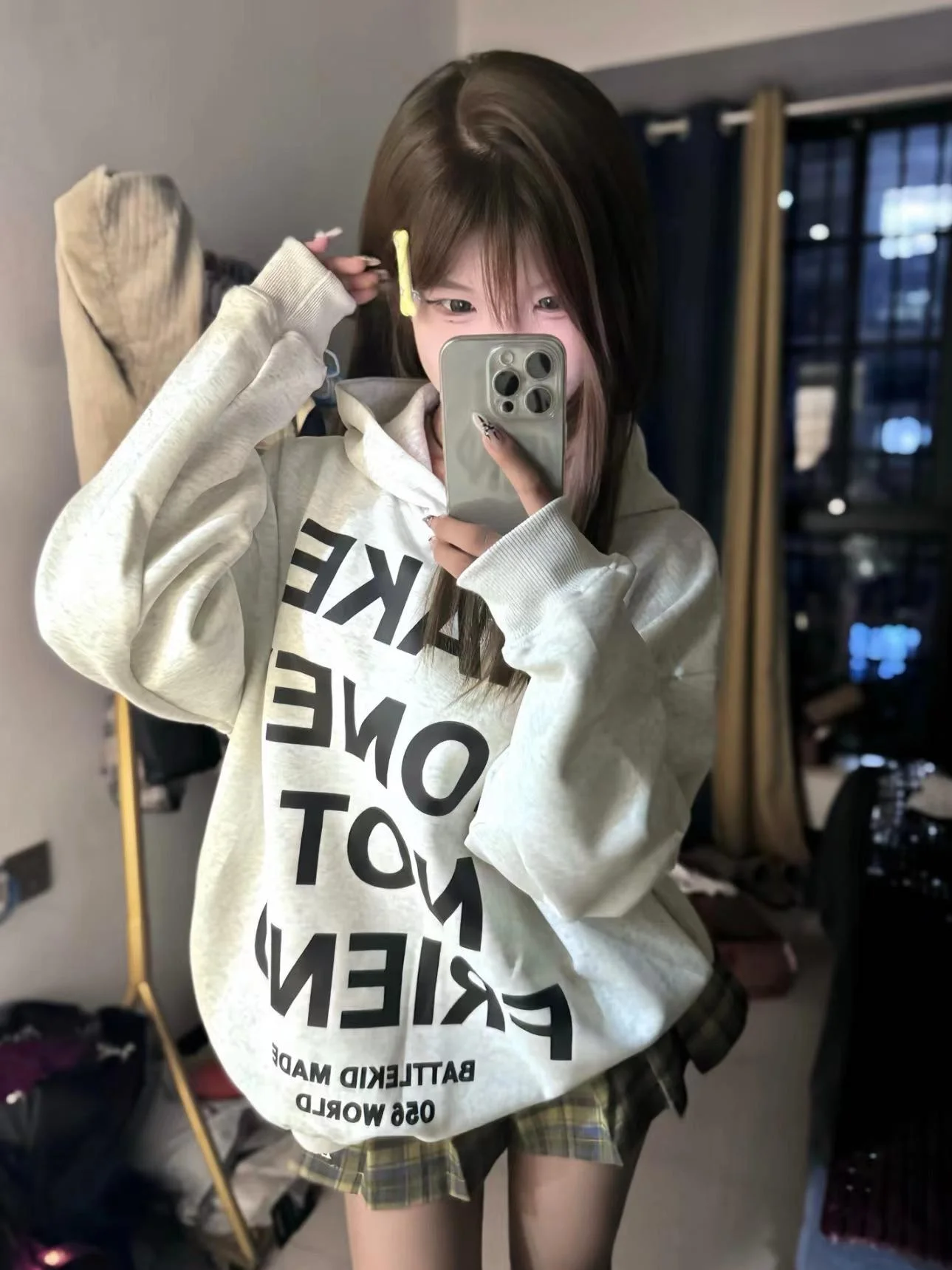 Retro American Letter Print Hoodie Women's Loose Oversize Spring Autumn Couple's Hooded Jacket Commute Style Long Sleeve Cotton