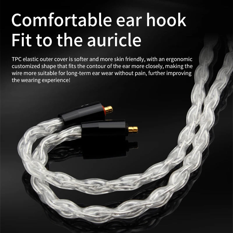 HiFi Audio Earphone Wire 12 Core 8 Shares Pure Silver Upgrade Cable MMCX 2Pin Type-c 4.4mm 3.5mm 2.5mm Aux Jack