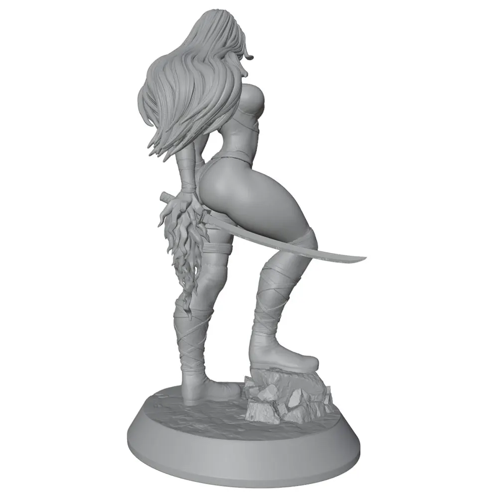 Miniatura resina guerrera con espada sin pintar para rol y colección - imagen 2