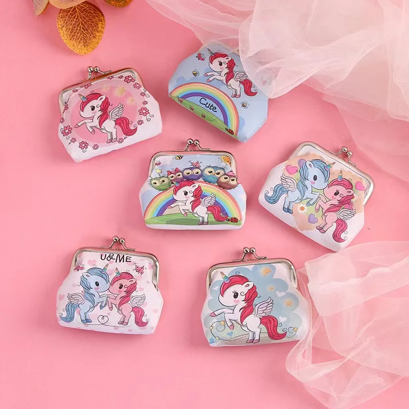 Baby Fashion Bag Clip Unicorn Cartoon Print Cute Kids Wallet Creative Short Wallet Mini Coin Bag