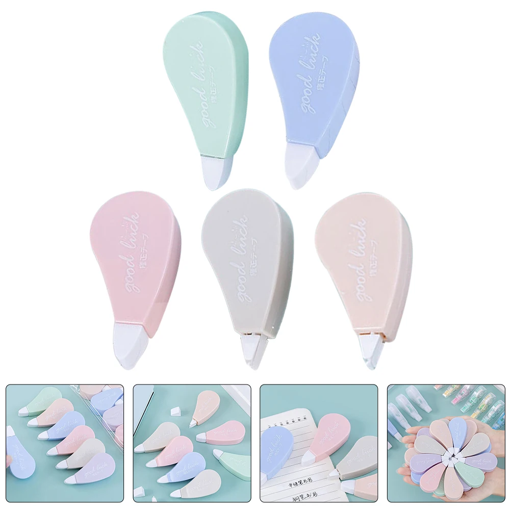 

10 Pcs Eraser Correct Errors and Tapes White Plastic School Supplies Portable Correcting