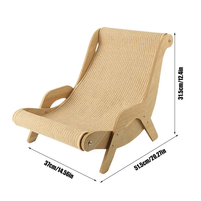 Cat Scratching Pads Elegant Sturdy Cat Rocking Chair Sisal Cat Lounge Chair Pet-Friendly Multi-Functional Cat Scratcher Cat