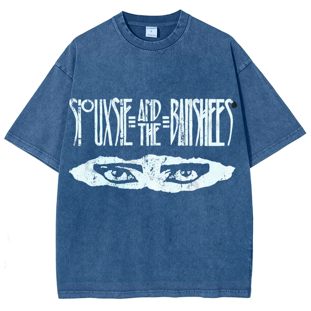 

Men's Washed T-Shirt Vintage Printed Street Hip Hop Retro Punk T Shirt Harajuku Casual Cotton Short Sleeve Acid Wash TShirts top