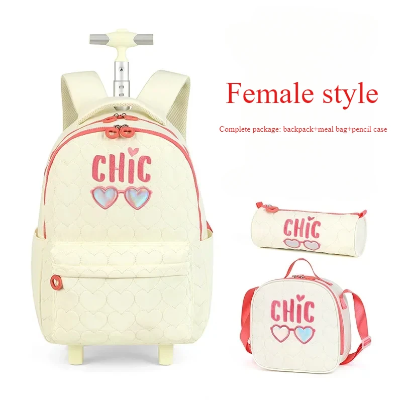 School Bag with Wheels for Girls School Trolley Bags with Wheels School Rolling Backpack for Girl Wheeled Backpack Bag for Kids