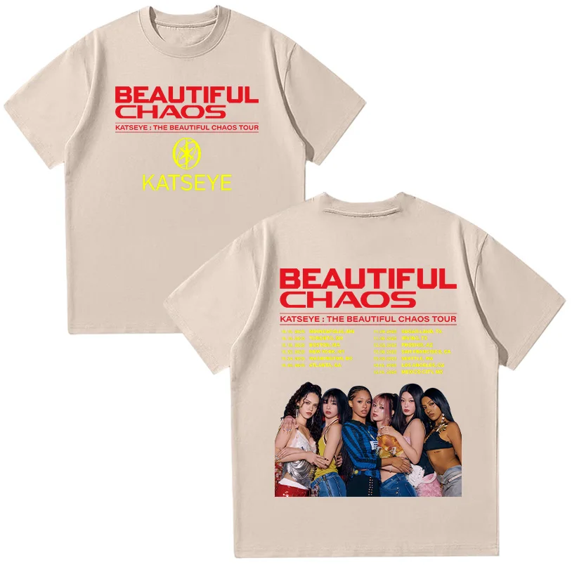 レディース純綿トップス キャッツアイ ビューティフルカオスツアー2025 Tシャツ ファッションプリントTシャツ サマーコンフォート服 ユニセックスルーズT