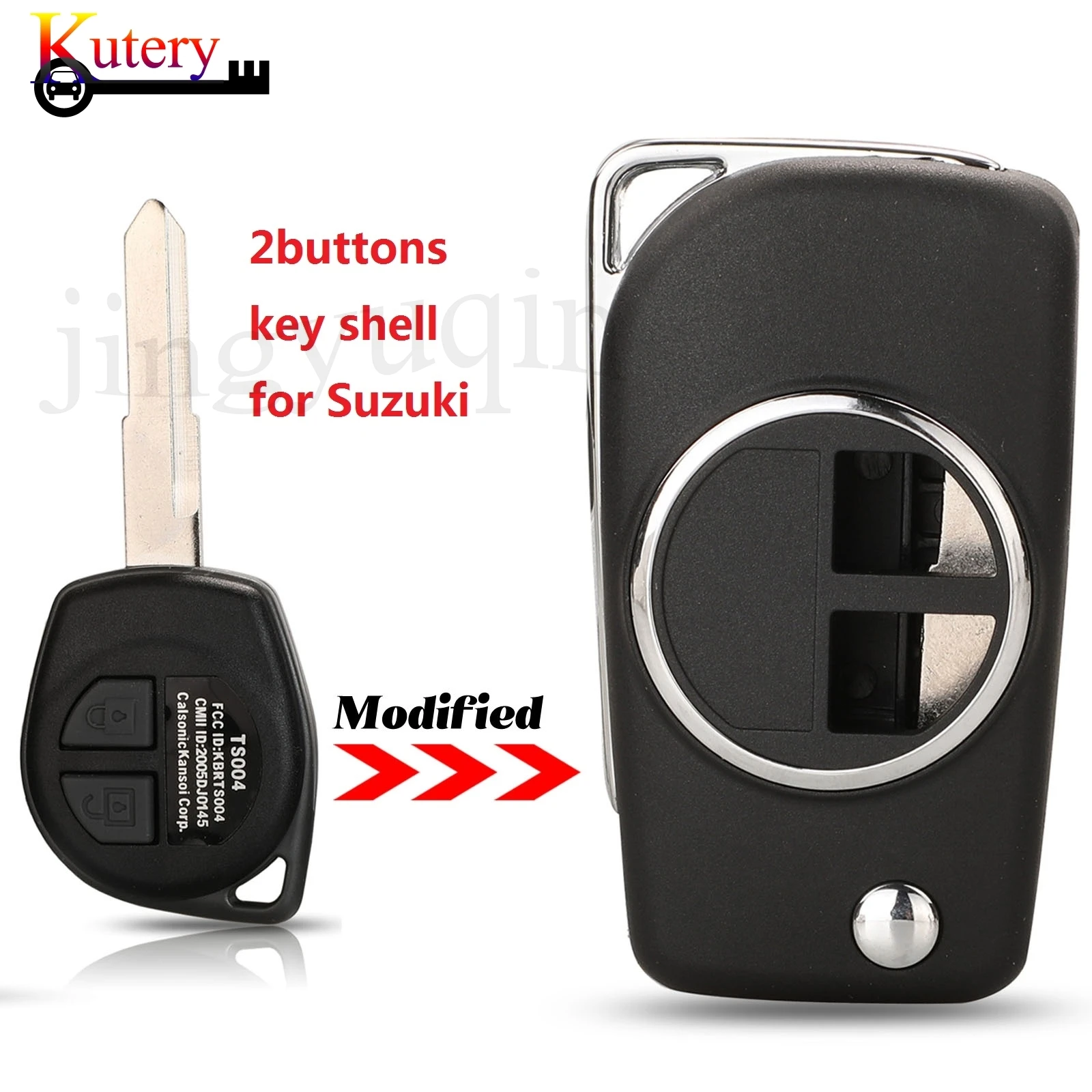 

jingyuqin 2 Buttons Modified Flip Folding Remote Key Case Shell For Suzuki Swift SX4 Jimny Vitara Fob Key Cover Promote Key