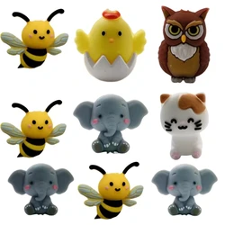 8Pcs 3D Silicone Beads Elephant Cat Bee Pig Bear Animal Focal Beads Food Grade DIY Bracelet Keychain Beadable Pen Accessories