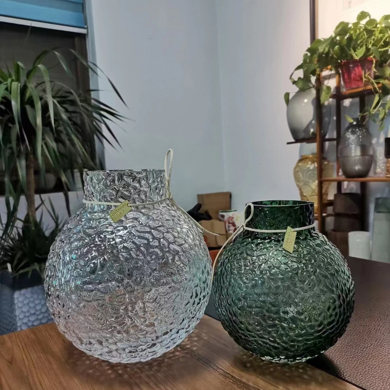 

Vase Glass Nordic Modern Simple Spherical Decoration Creative Suitable for Living Room Study Flower Arrangement Dining Table 1Pc