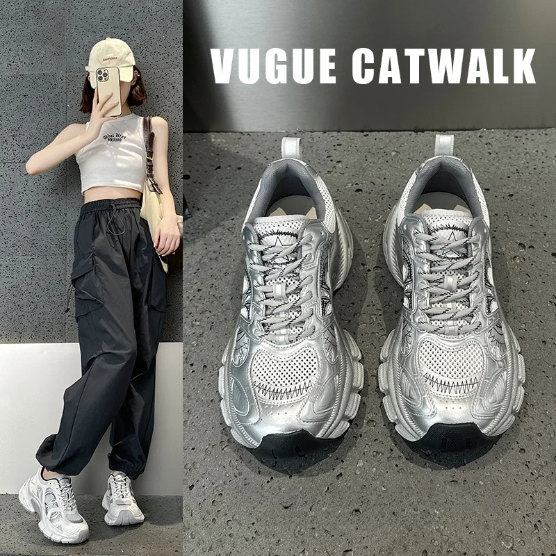 

Женские легкие мягкие боты Dad oes Thi Sole, дышащие, летние спортивные, повседневные, увеличенной высоты, небольшого размера