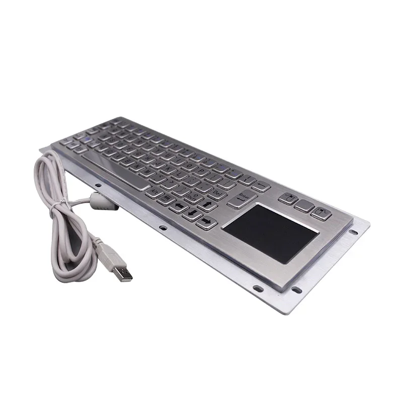 IP65 Waterproof Stainless Steel Button Industrial Metal Keyboards With Touchpad Mouse