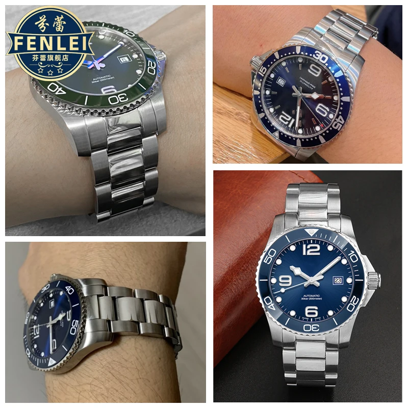 Curved End Stainless steel Strap For Longines Concas Master Conquest Hydro Conquest L3.642.4 L3.781.4 Bracelet 21MM Watch band