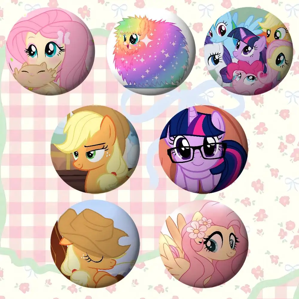 Cute Anime-H-My-Little-P-PonyS Kawai Badge Pins For Friend, Backpack, Clothing, Collectible Accessories, Jewelry Gift