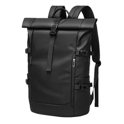 EURCOOL Large Capacity Laptop Bag Mochilas Men's Backpack Waterproof Rollup Backpack Women Travel Expandable USB Charging