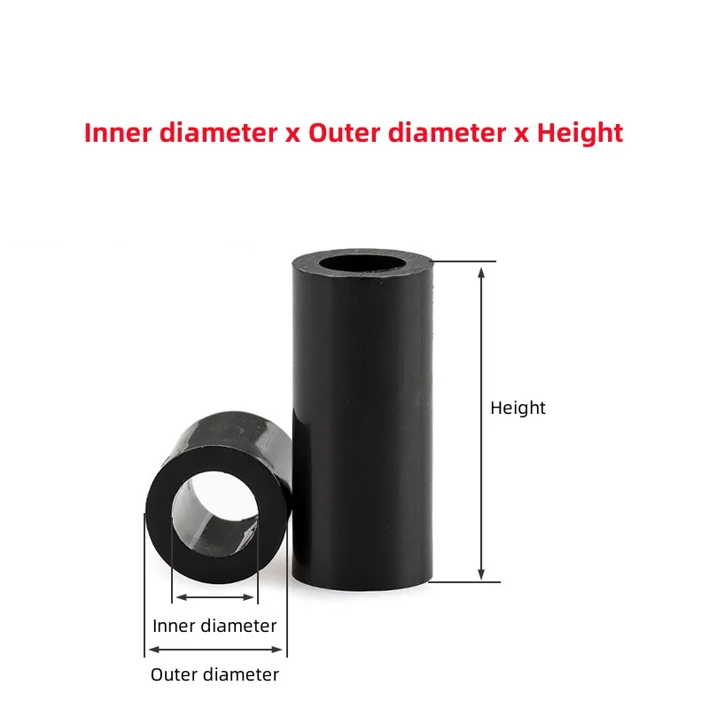 M2.7 M3.2 M4.2 M5.2 Black Nylon Rround Motherboard Standoff Plastic PC Computer Board Spacer PCB Hollow Non Threaded