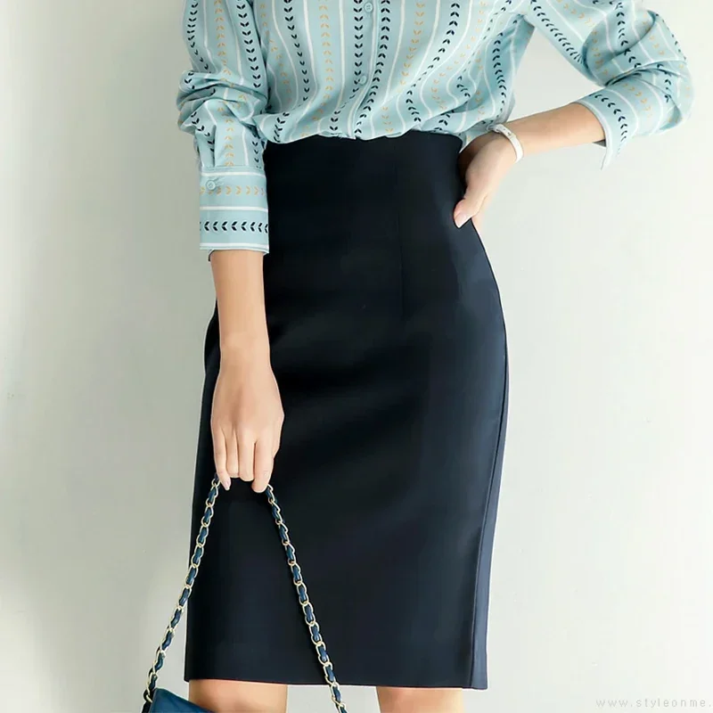 Women Office Pencil Skirts 2026 Elegant Fashion Autumn High Wiast Black Skirt Korean Style Winter Skinny Corset Skirt