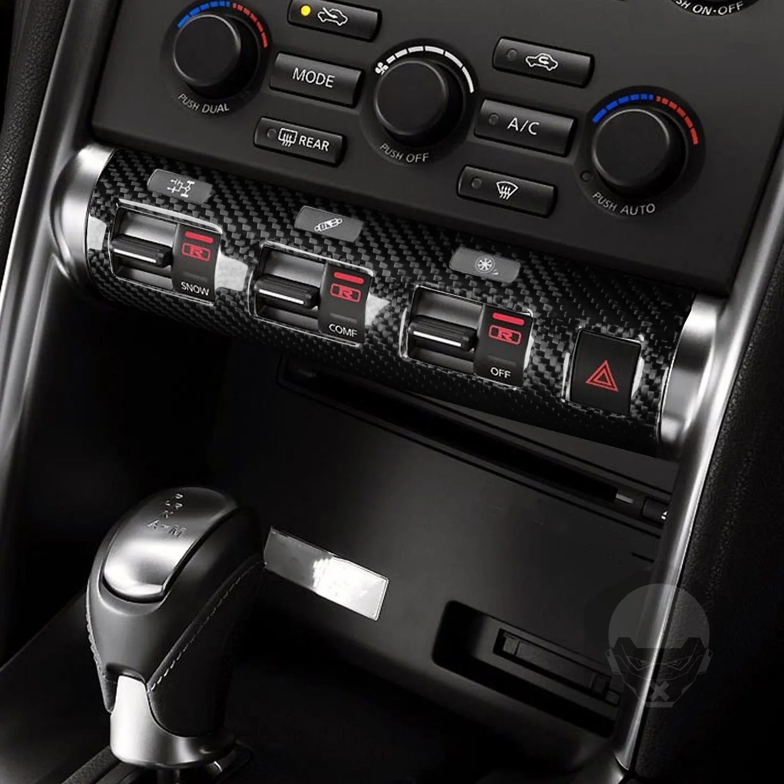 For Nissan GTR GT-R R35 2008-2016 Real Carbon Fiber Central Control Warning Light Button Cover Trim Car Accessories Modification