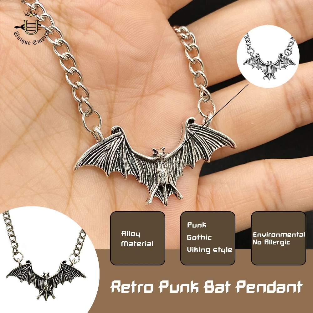 

Gothic Bat Pendant Necklace for Men & Women Retro Punk Rock Hip-Hop Vampire Animal Jewelry Halloween Holiday Party Gothic Access