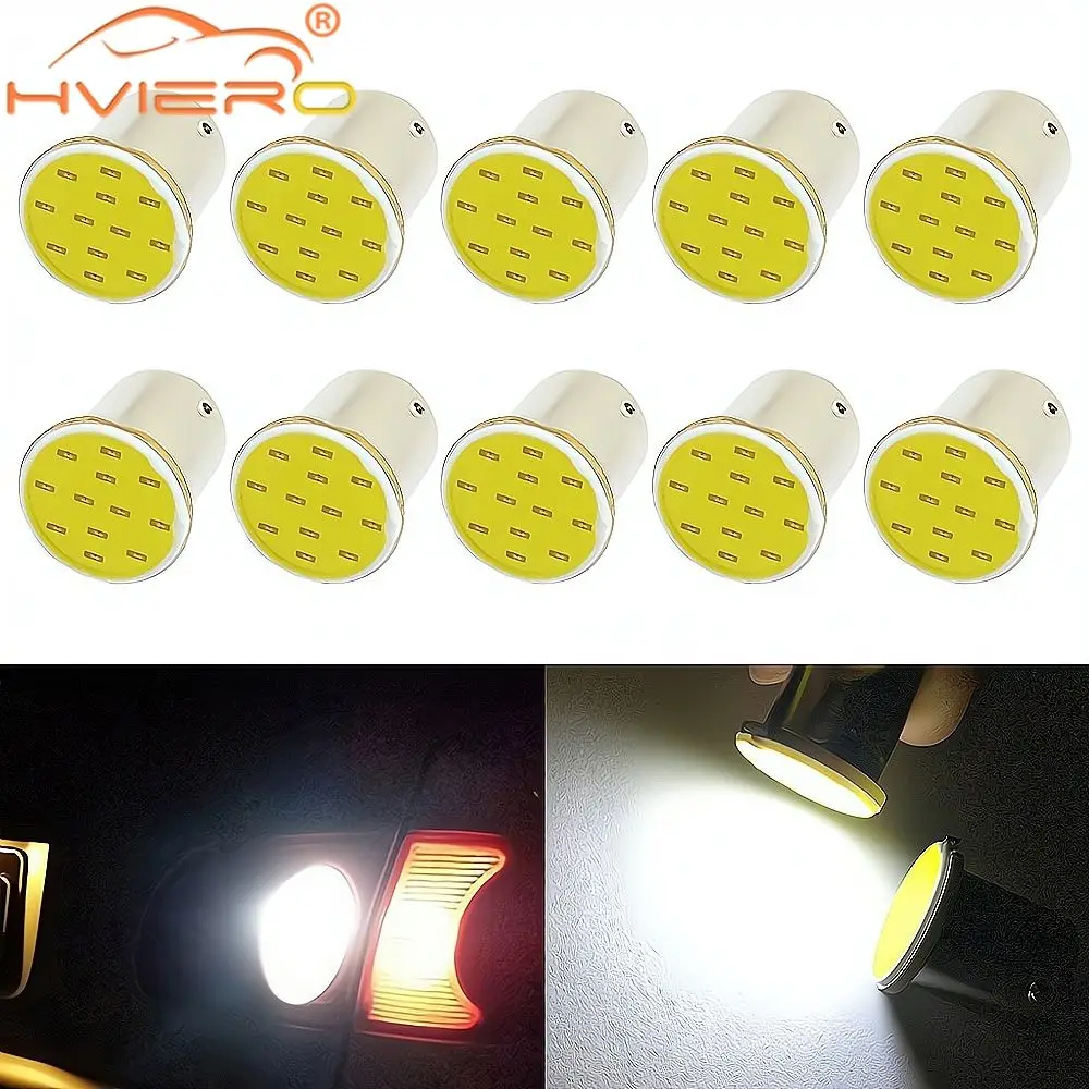 10X Car Lamp Multicolor Reverse Trunk Rear Turn Signal Bulbs Trailer Truck Light Parking Auto P21w 12Led 1156 BA15S 1157 BAY15D