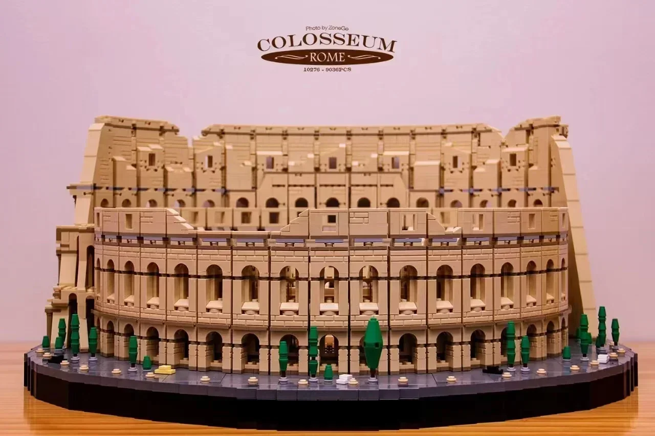 Em estoque 9036 pçs 86000 série de filmes arquitetura cidade a itália coliseo romano modelo blocos de construção 10276 tijolos crianças brinquedos