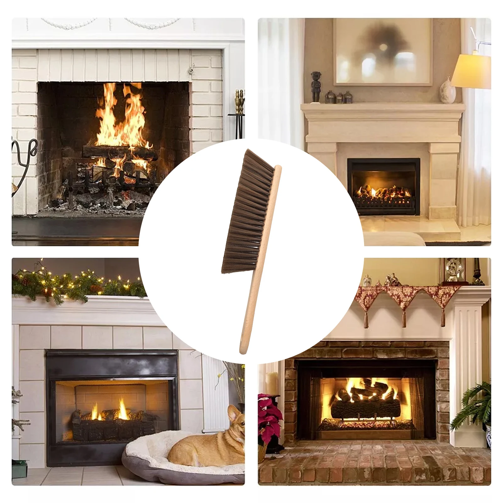 Edge Seam Brush for hearth Cleaning Tool Indoor Cleaning Fireplace Cleaning Essential Tool Thorough Cleaning Wood Material