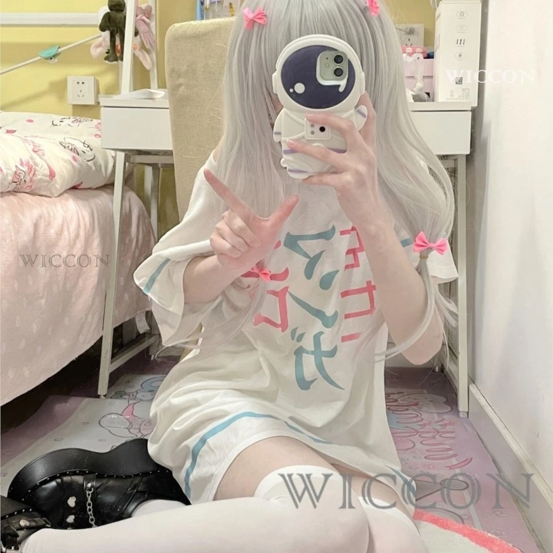 Anime Eromanga Sensei Cosplay Sagiri Izumi T-shirt Vrouwen Mannen Zomer Korte Mouw Grafische Tees Streetwear Cosplay Kostuum