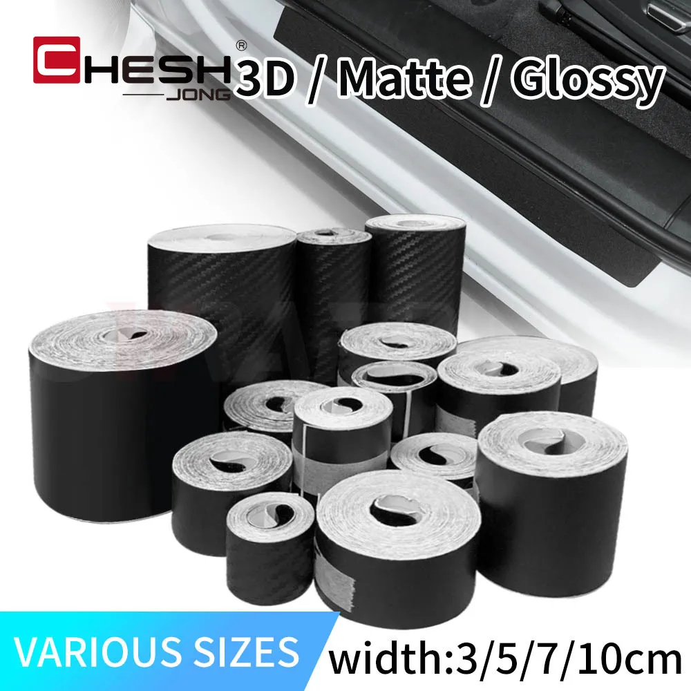 3D Carbon Fiber Car Sticker Paste Protector Glossy Black Vinyl Wrap Film Car Wrap Sheet Film Waterproof Protection Accessories