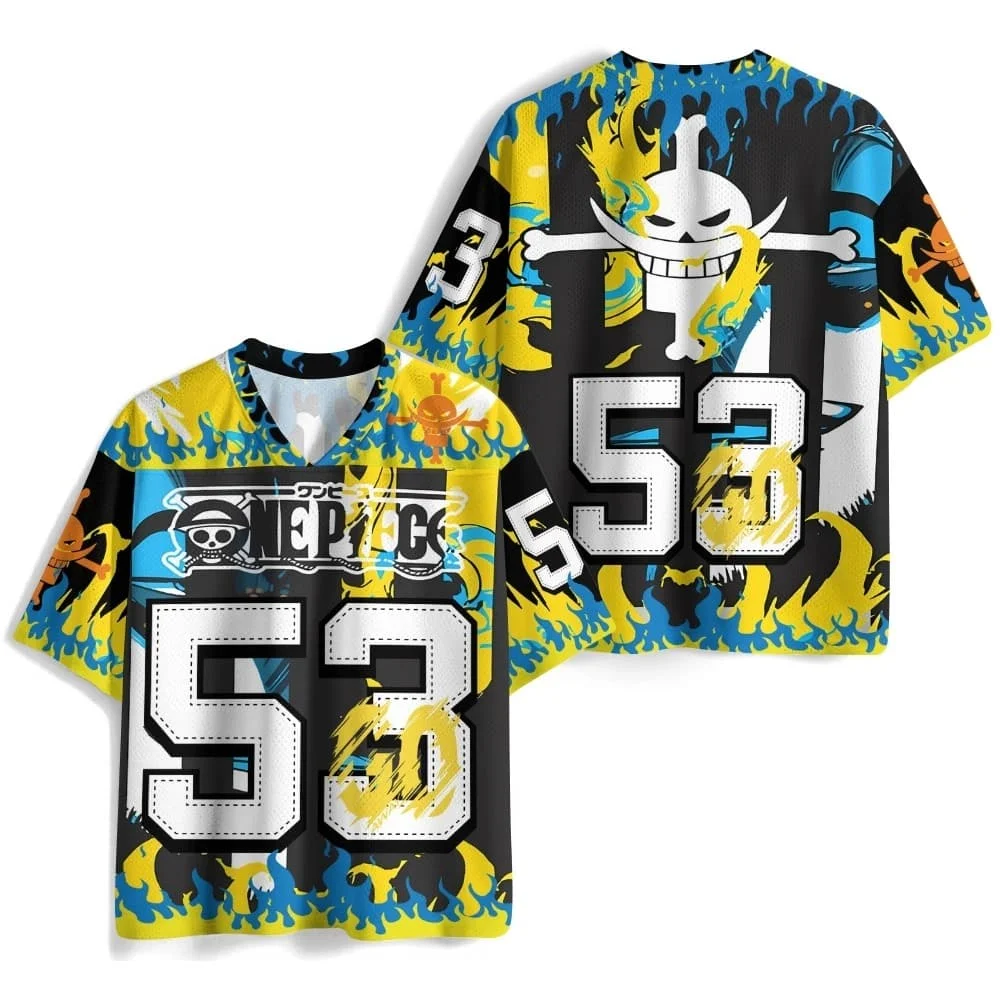 2026 One Piece Tony Chopper Amerikanischer Stil Jersey Mesh Atmungsaktives Unisex-Paar V-Ausschnitt Sport-Kurzarmshirt Familien-Set – Detail 5