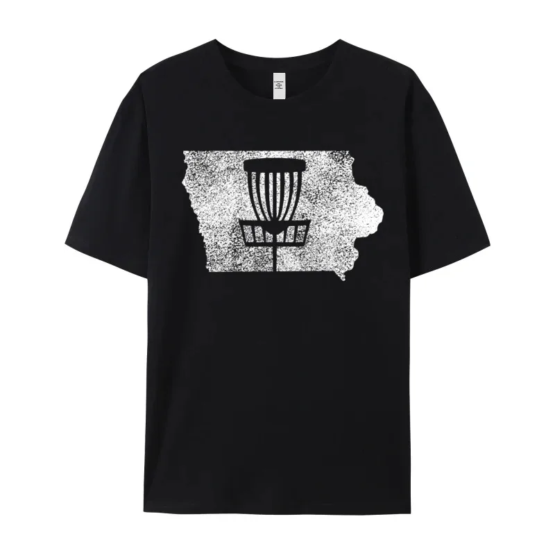 Geek Iowa Disc Golf State with Normal Short Sleeve Lovers Day Tees Special Crew Neck Combed cotton Tee Shirts Male T-Shirt