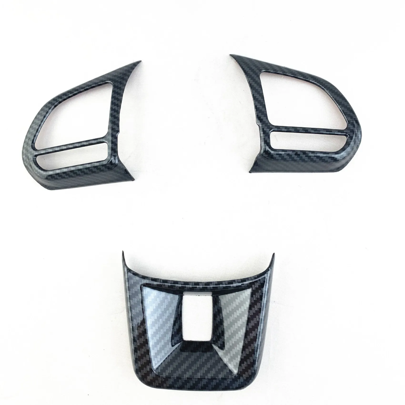 Pegatina de cubierta de botón de volante de coche ABS, decoración Interior para MG5, MG6, MG, HS, ZS, estilo de coche, fibra de carbono, 3 piezas por juego