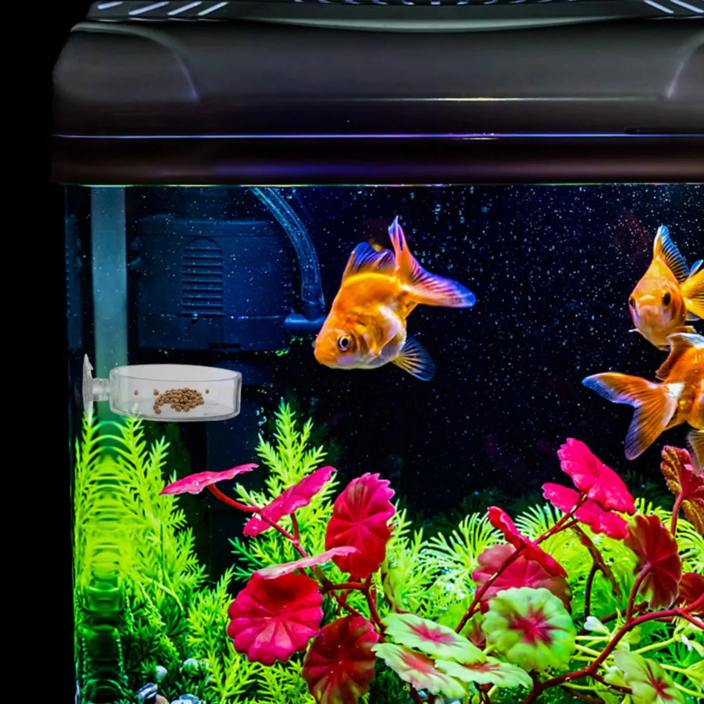 

4pcs Aquarium Feeding Plate Shrimp Feeding Dish Acrylic Fish Tank Feeder Bowl Clear Food Container For Fish Shrimp Reptiles