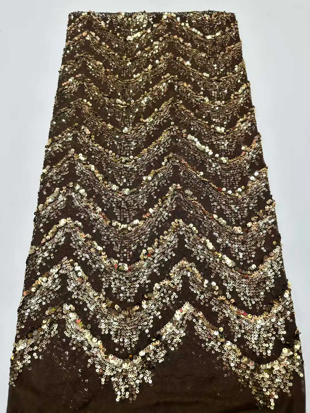 

Красивая нигерийская вечерние кружевная африканская кружевная ткань с блестками, 2025 г., высокое качество, 5 ярдов, африканская французская тюль, сетчатая кружевная ткань