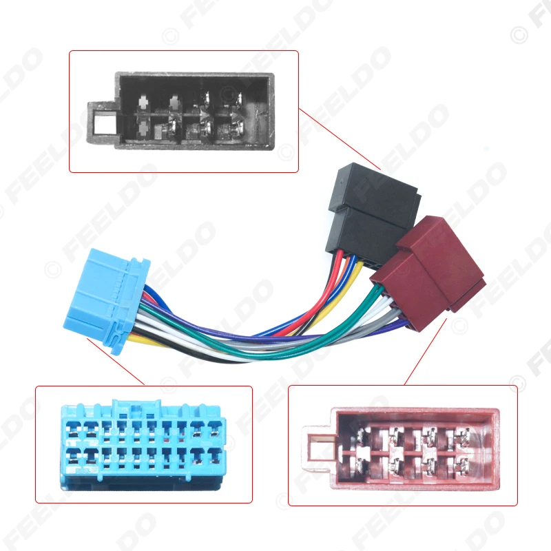 FEELDO Car CD Radio Audio ISO Wiring Harness Adapter for Honda Acura Suzuki Fait Nissan Opel Car ISO Head Units Cable