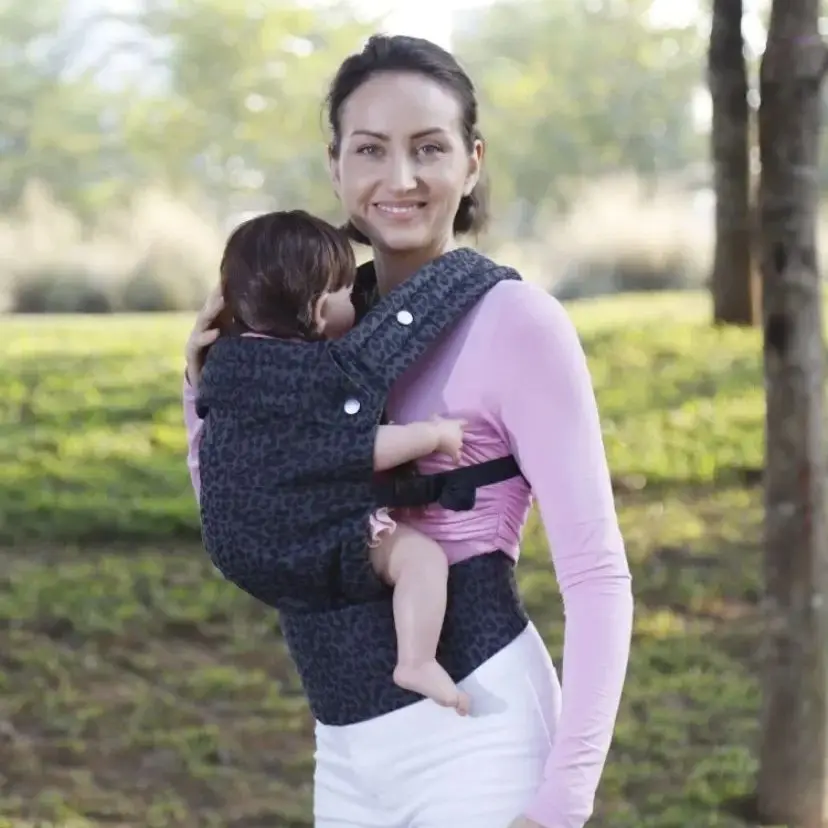 حاملة الأطفال من ألياف ممتازة 100% كتان لحديثي الولادة إلى الأطفال الصغار، مريحة وقابلة للتعديل مع دعم قطني 7-44 رطل #5